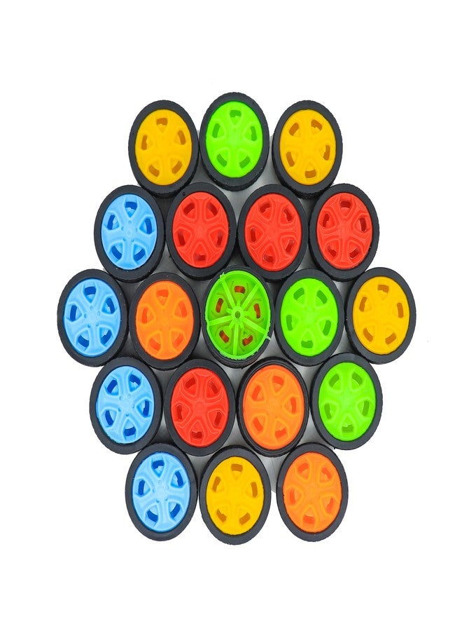 إلكترونيك سبايسس عجلات بلاستيكية صلبة بغطاء مطاطي من Electronic Spices مقاس 30 مم × 11 مم لسيارات الألعاب التي تعمل بالتحكم عن بعد ذات عمود (متعددة الألوان) - Image 1